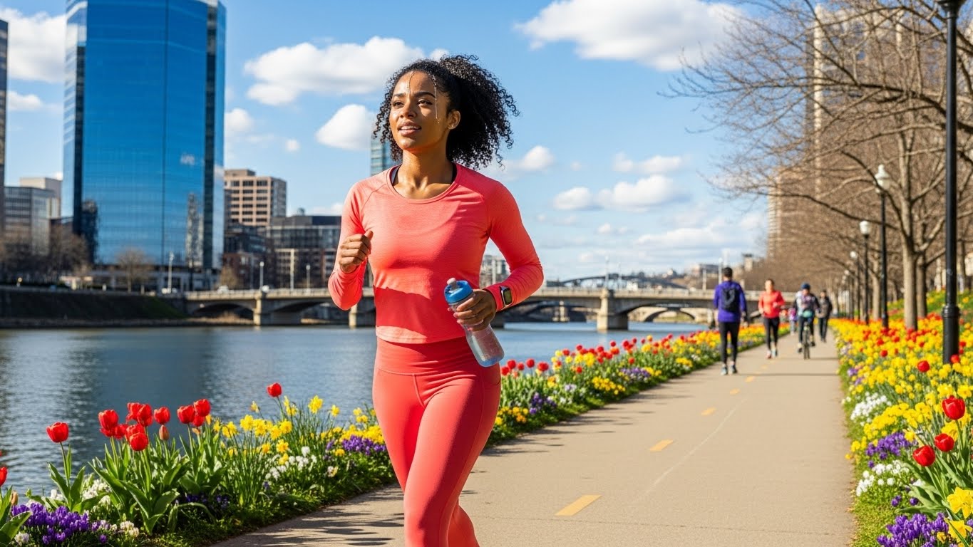 A person embracing mindful movement for heart health and well-being