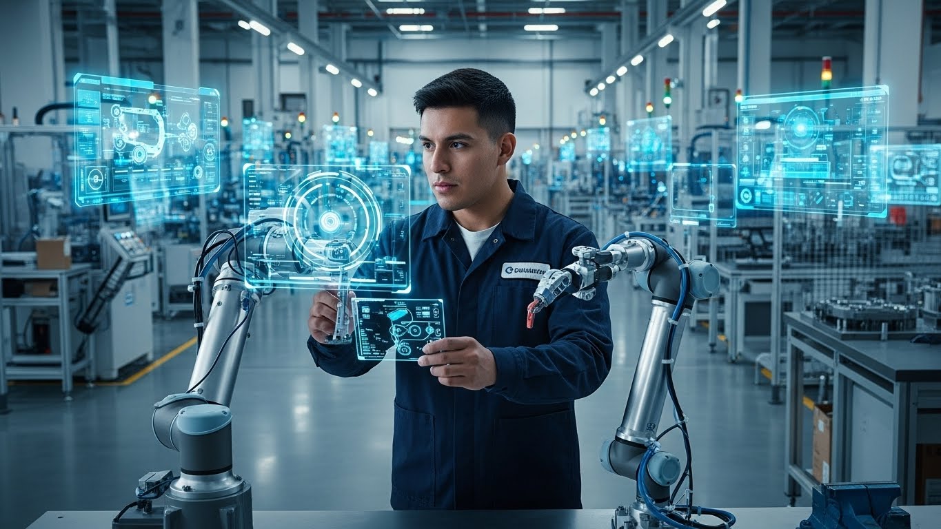 A modern factory floor powered by automation and digital innovation