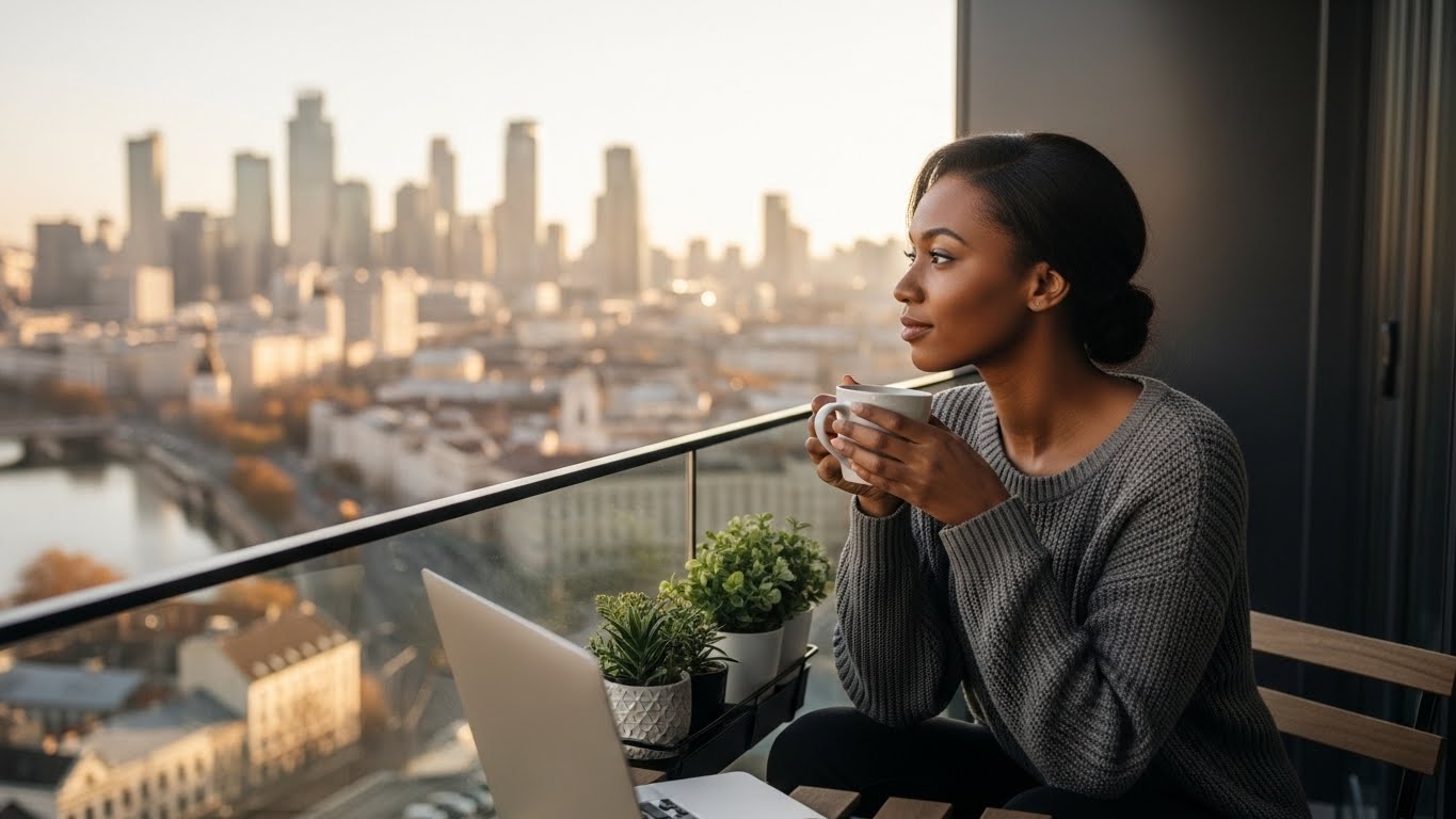 A person finding harmony between work and personal well-being