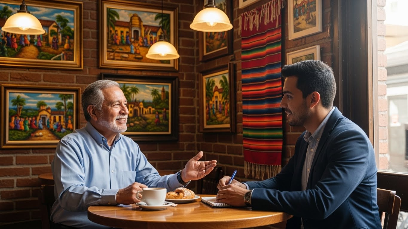 A mentor and mentee in meaningful conversation and connection